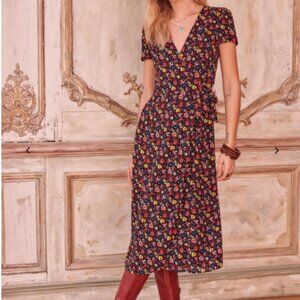 Sezane Amber Wrap Midi Dress